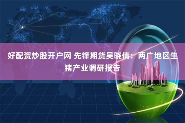 好配资炒股开户网 先锋期货吴晓倩：两广地区生猪产业调研报告