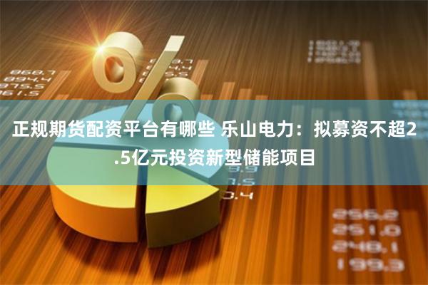 正规期货配资平台有哪些 乐山电力：拟募资不超2.5亿元投资新型储能项目
