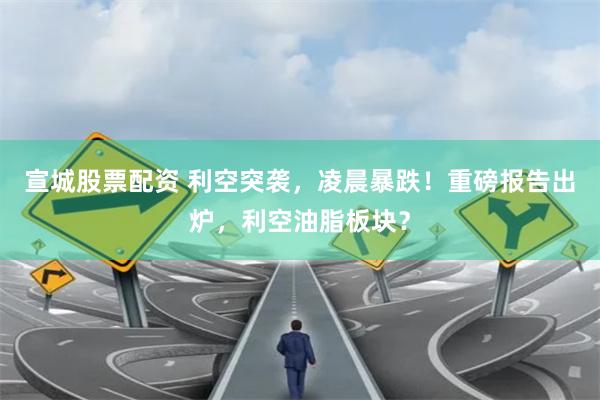 宣城股票配资 利空突袭，凌晨暴跌！重磅报告出炉，利空油脂板块？